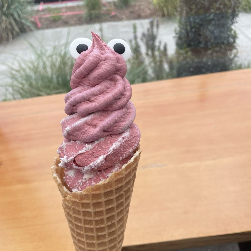 Many Bennies - Sweet Cream Base with Strawberry and Mango in a Waffle come - Ice Cream & Frozen Yogurt Near Me - Seattle, Washington