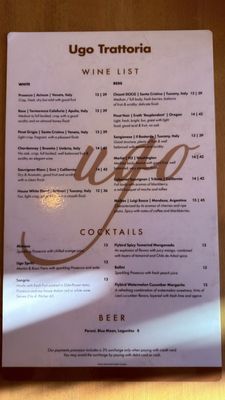 Menu photo 1 Ugo Trattoria Santa Monica, CA Menu photo 1 Ugo Trattoria Santa Monica, CA