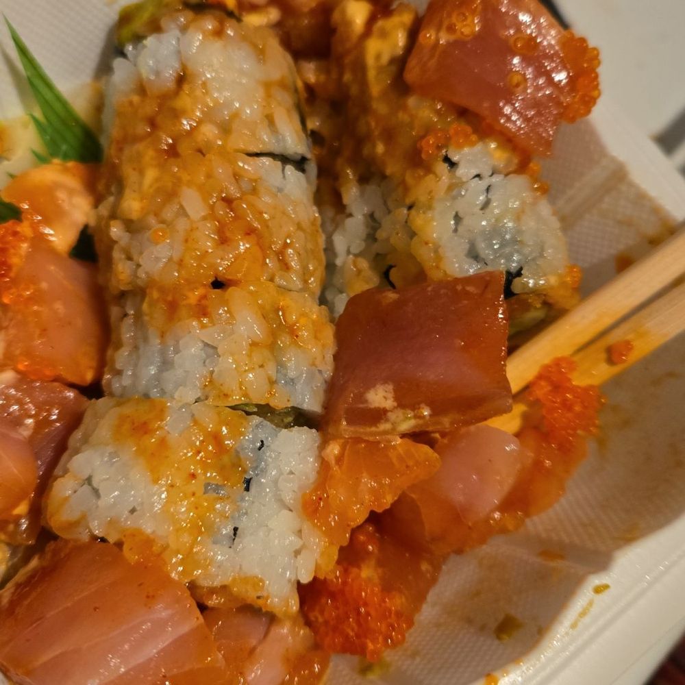 Hiraku Sushi - Looks half eaten..its not. This is their presentation. - Japanese Near Me - Coquitlam, British Columbia