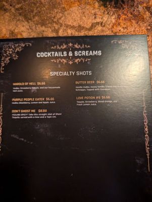 Menu photo 7 Cocktails & Screams Orlando, FL