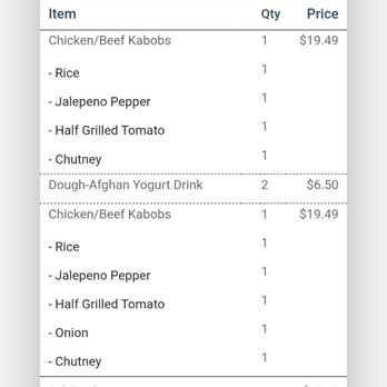 Afghan Kabob House - The recipe of the order. (Continued) - Afghan Near Me - Downey, California Afghan Kabob House - The recipe of the order. (Continued) - Afghan Near Me - Downey, California