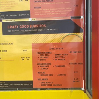 Crazy Good Burritos - The food in your menu is the best - Mexican Near Me - Columbia, Missouri Crazy Good Burritos - The food in your menu is the best - Mexican Near Me - Columbia, Missouri