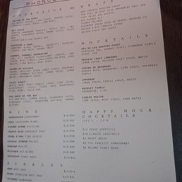 Drink menu. Drink menu.