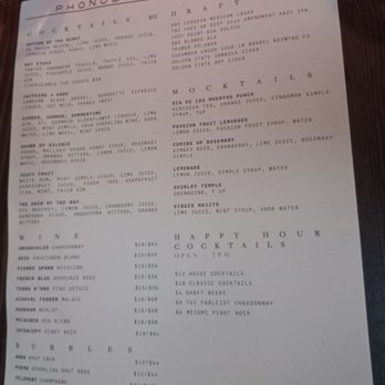 Phonobar - Drink menu. - Cocktail Bars Near Me - San Francisco, California Phonobar - Drink menu. - Cocktail Bars Near Me - San Francisco, California
