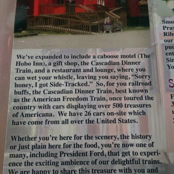 Mount Rainier Railroad Dining - History of cars and my pattymelt - American Near Me - Elbe, Washington