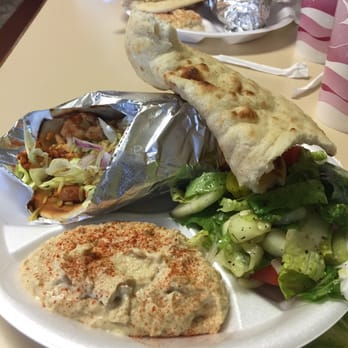 Leb Byblos Mediterranean Grill - Chicken pita with hummus and salad. Not bad for 10 bucks. - Salad Near Me - Marietta, Georgia