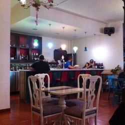 El Secreto - Cool bar area. Bar counter is made out of old doors.