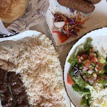 Aleppo's Kitchen - Kefta Kabob plate, Aleppo Kibbeh - Mediterranean Near Me - Anaheim, California