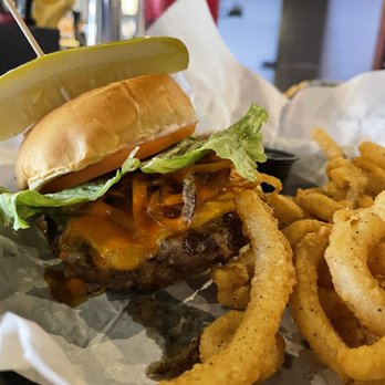 Mango's Bar & Grill - a cheeseburger and onion rings - Bars Near Me - Moneta, Virginia Mango's Bar & Grill - a cheeseburger and onion rings - Bars Near Me - Moneta, Virginia