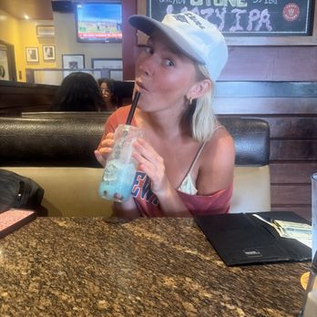 BJ's Restaurant & Brewhouse - my friend drinking the firework fizz! it made her spark come back - Breweries Near Me - Huntington Beach, California BJ's Restaurant & Brewhouse - my friend drinking the firework fizz! it made her spark come back - Breweries Near Me - Huntington Beach, California