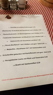 Menu photo 1 Brauerei Fässla Bamberg, BY