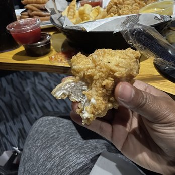 Cinema Cafe - Close up of half eaten chicken tender. - Cinema Near Me - Chesapeake, Virginia