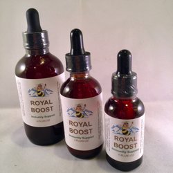 White Mountain Apiary & Bee Farm - Royal Boost is one of the tinctures that we produce using the highly medicinal properties of propolis from the hive.