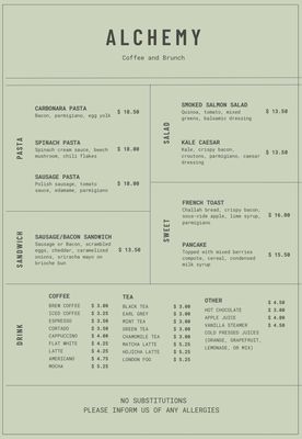 Menu photo 1 Alchemy Richmond Hill, ON