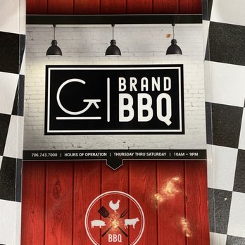 G BRAND BBQ - a sign for a restaurant - Barbeque Near Me - Crawford, Georgia