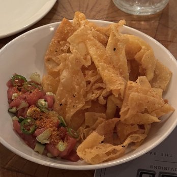CBD Provisions - Tango Tuna Nachos - cucumber, lime, cilantro aioli, serrano, sweet soy - Brasseries Near Me - Dallas, Texas