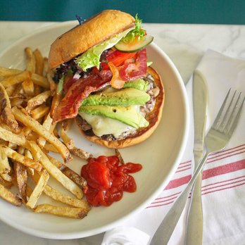 Hillside Farmacy - Delicious hamburger! - New American Near Me - Austin, Texas