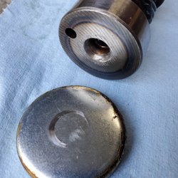 Dixon Racing Supply - The actual cam cap that was in the engine. I pushed the cam back and spun it with a drill. This is the mark it made.