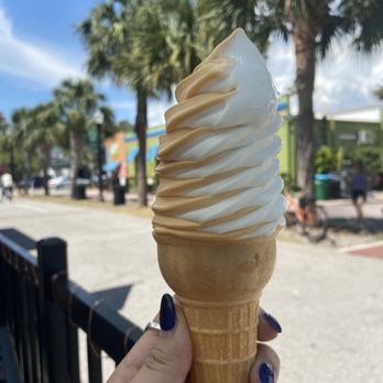 Lane's Lemonade & Dairy Bar - Orange/vanilla swirl cone - Ice Cream & Frozen Yogurt Near Me - Dunedin, Florida Lane's Lemonade & Dairy Bar - Orange/vanilla swirl cone - Ice Cream & Frozen Yogurt Near Me - Dunedin, Florida