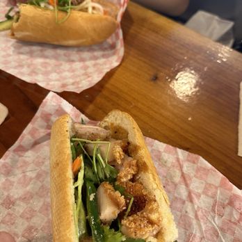 Le Banh Mi Bistro - Crispy pork belly and teriyaki chicken. - Vietnamese Near Me - Clovis, California
