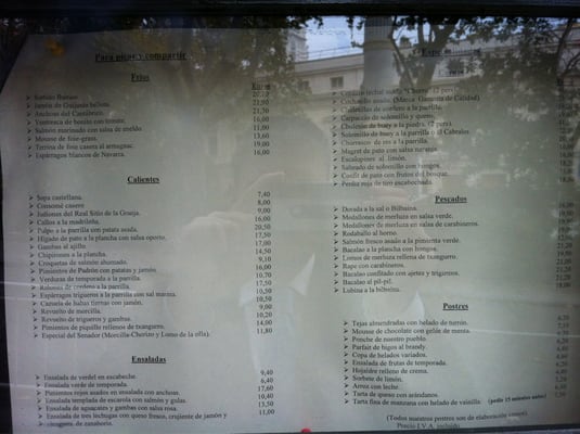 Menu photo 8 El Senador - La Taberna de Cascajares Madrid, M