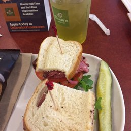 Steak and argula sandwich with green ice tea, very good. Steak and argula sandwich with green ice tea, very good.