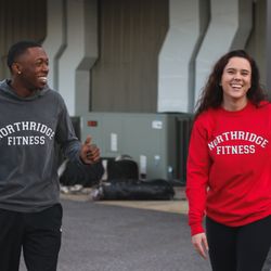 NorthRidge Fitness - Jordan and Kam sporting some Winter NRF apparel.