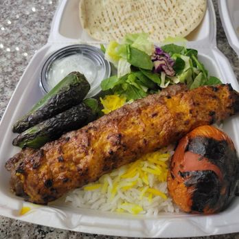 NoHo Cafe - Chicken Lulwh Kabob plate - Mediterranean Near Me - North Hollywood, California