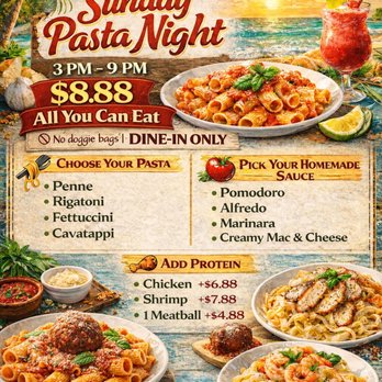 Sneaky Pete's Bar & Grill - SUNDAY'S Pasta Night - Restaurants Near Me - Bonita Springs, Florida Sneaky Pete's Bar & Grill - SUNDAY'S Pasta Night - Restaurants Near Me - Bonita Springs, Florida