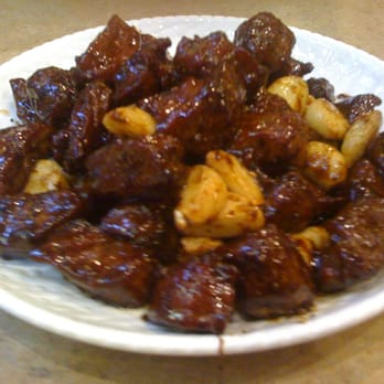 Meishan Restaurant - a plate of beef and cauliflower - Chinese Near Me - Vancouver, British Columbia