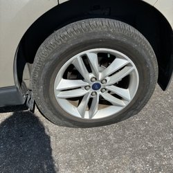 BBR Towing & Transport - The tire that blew. Didn't just lose air it made a loud noise and immediately went flat.