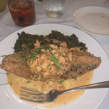 Restaurant Beatrice - Catfish over grits covered with crawfish sauce with a side of greens with Smoked Turkey. #CatchoftheDay - Cajun/Creole Near Me - Dallas, Texas Restaurant Beatrice - Catfish over grits covered with crawfish sauce with a side of greens with Smoked Turkey. #CatchoftheDay - Cajun/Creole Near Me - Dallas, Texas