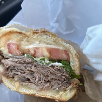 Padua Pasta Makers - Hot roast beef sandwich with everything on it (starving so i ate half before thinking of taking a photo) - Pasta Shops Near Me - Upland, California