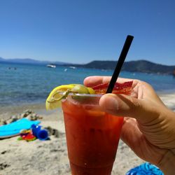 Incline Beach Barefoot Bar - Fantastic bloody mary. They use Ballast Point's spicy mix. And comes with a piece of candied bacon.