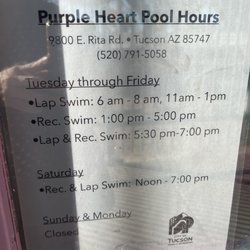 Purple Heart Pool - 2023 Hours