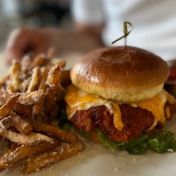 Savor Restaurant - a burger and fries on a plate - Seafood Near Me - Carmel, Indiana Savor Restaurant - a burger and fries on a plate - Seafood Near Me - Carmel, Indiana