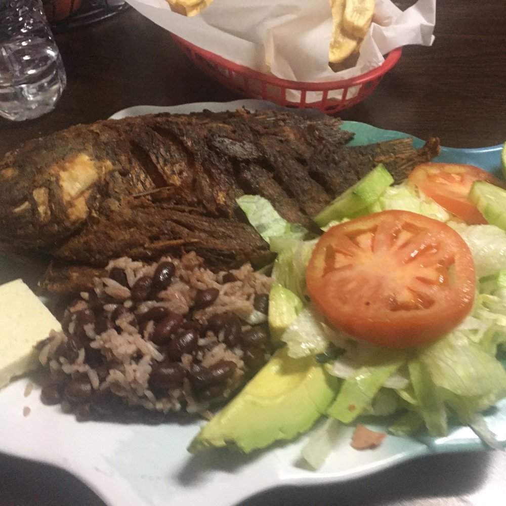 Jilian's - Fish, beans & rice, cheese, lime, and salad - Honduran Near Me - Houston, Texas Jilian's - Fish, beans & rice, cheese, lime, and salad - Honduran Near Me - Houston, Texas