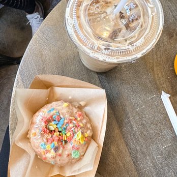 Dough Joe’s - Earl gray glaze with fruity pebbles - Donuts Near Me - Winston-Salem, North Carolina
