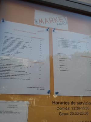 Menu photo 1 The Market Madrid Madrid, M Menu photo 1 The Market Madrid Madrid, M