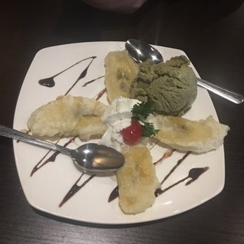 No 1 Sushi - Delicious green tea ice cream and friend banana! - Sushi Bars Near Me - Nanuet, New York
