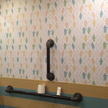 Bareburger - Short North - Bear wallpaper in bathroom - Burgers Near Me - Columbus, Ohio