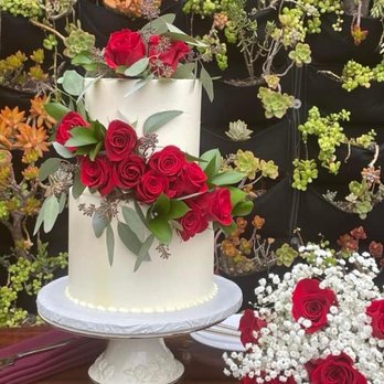 Babycakes - 2 tier cake with rose spray - Desserts Near Me - San Diego, California Babycakes - 2 tier cake with rose spray - Desserts Near Me - San Diego, California