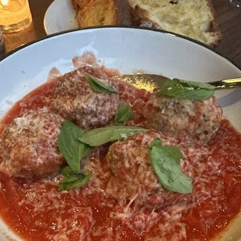 Ken's Artisan Pizza - Meatball Appetizer Dish was delicious! The marinara sauce! - Salad Near Me - Bend, Oregon