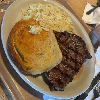 Steak Corral - Ribeye dinner with rice and bread - Steakhouses Near Me - Whittier, California
