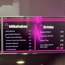 Drink menu
