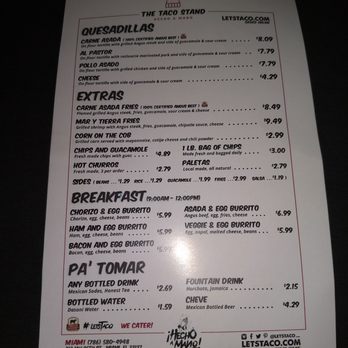 The Taco Stand - Menu - Mexican Near Me - Miami, Florida