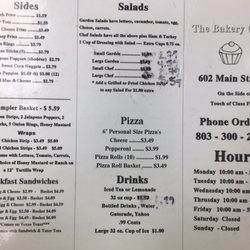 The Bakery Cafe - Menu