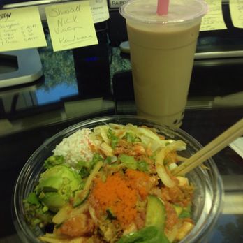 Pokenoya - Delicious Poke Bowl and Boba Tea for lunch. My favorite. - Seafood Near Me - Irvine, California