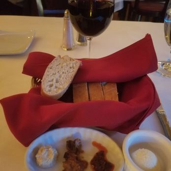 Le Petit Restaurant - Rustic Sour Dough Bread w/ Hummus, eggplant, Harissa chile condiment, butter - French Near Me - Sherman Oaks, California Le Petit Restaurant - Rustic Sour Dough Bread w/ Hummus, eggplant, Harissa chile condiment, butter - French Near Me - Sherman Oaks, California