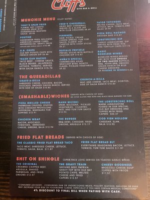 Menu photo 5 Cliff's Dive Bar & Grill Cedar Rapids, IA